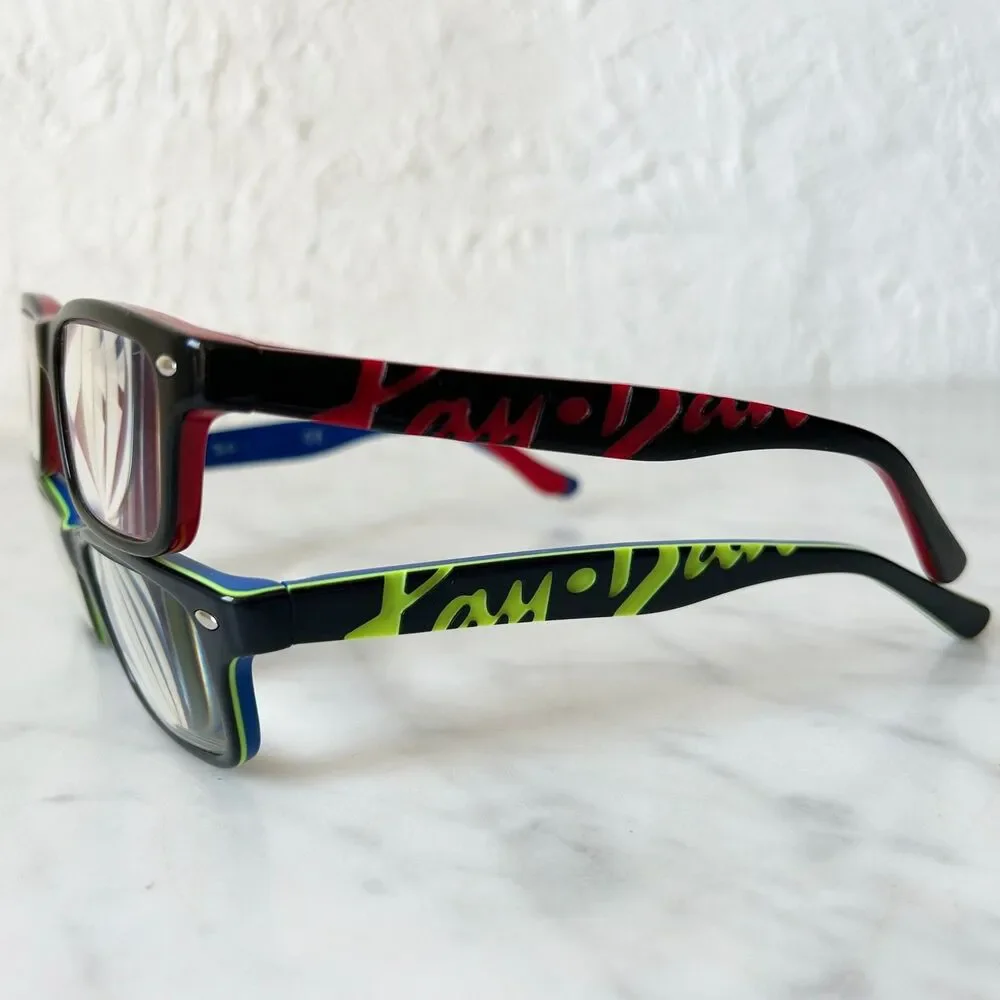 Ray-Ban Junior Kids Eyeglass Frames 1535 Lot of 2 Red/Black+Blue/Green 48-16-130